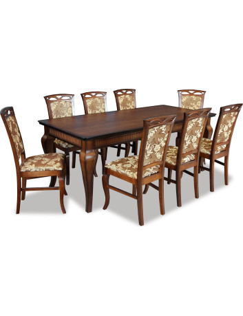 STÓŁ ROZKŁADANY DREWNIANY CEZAR Z KLASYCZNYMI KRZESŁAMI Z15