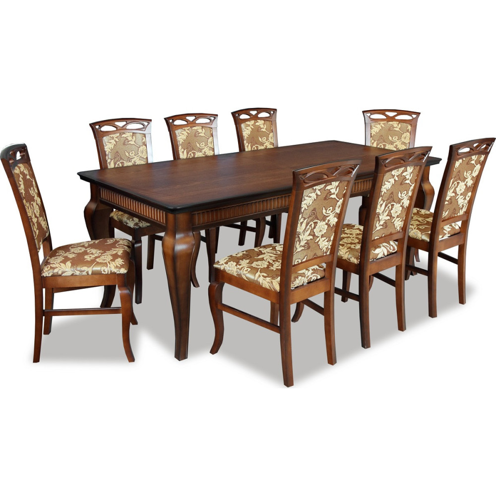 STÓŁ ROZKŁADANY DREWNIANY CEZAR Z KLASYCZNYMI KRZESŁAMI Z15