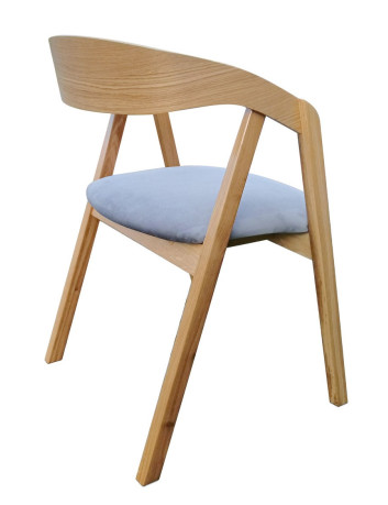 TAPICEROWANE SZARE KRZESŁO Z DZIURĄ K63 GLOBAL