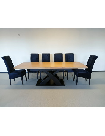 ROZKŁADANY STÓŁ KOLUMNOWY S35 LEON Z BIAŁYMI NOGAMI