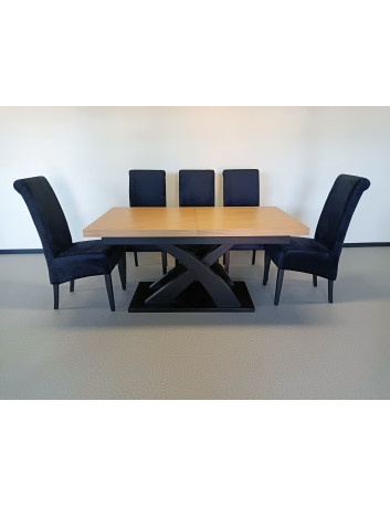 ROZKŁADANY STÓŁ KOLUMNOWY S35 LEON Z BIAŁYMI NOGAMI