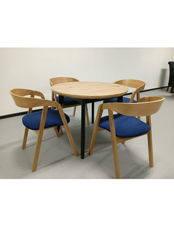 OKRĄGŁY STÓŁ DREWNIANY ROZKŁADANY S58 CZARNE NOGI