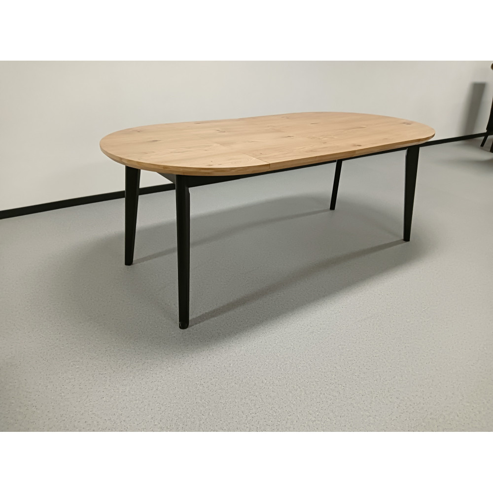 OKRĄGŁY STÓŁ DREWNIANY ROZKŁADANY S58 CZARNE NOGI