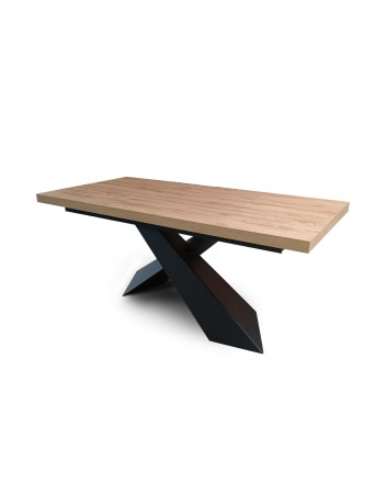 DUŻY LOFTOWY STÓŁ ANIOŁ XL ROZKŁADANY S59 DĘBOWO METALOWY