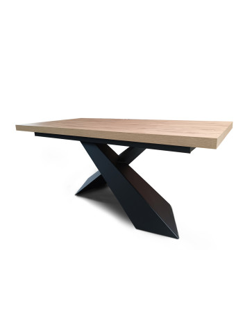 DUŻY LOFTOWY STÓŁ ANIOŁ XL ROZKŁADANY S59 DĘBOWO METALOWY