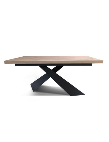 DUŻY LOFTOWY STÓŁ ANIOŁ XL ROZKŁADANY S59 DĘBOWO METALOWY