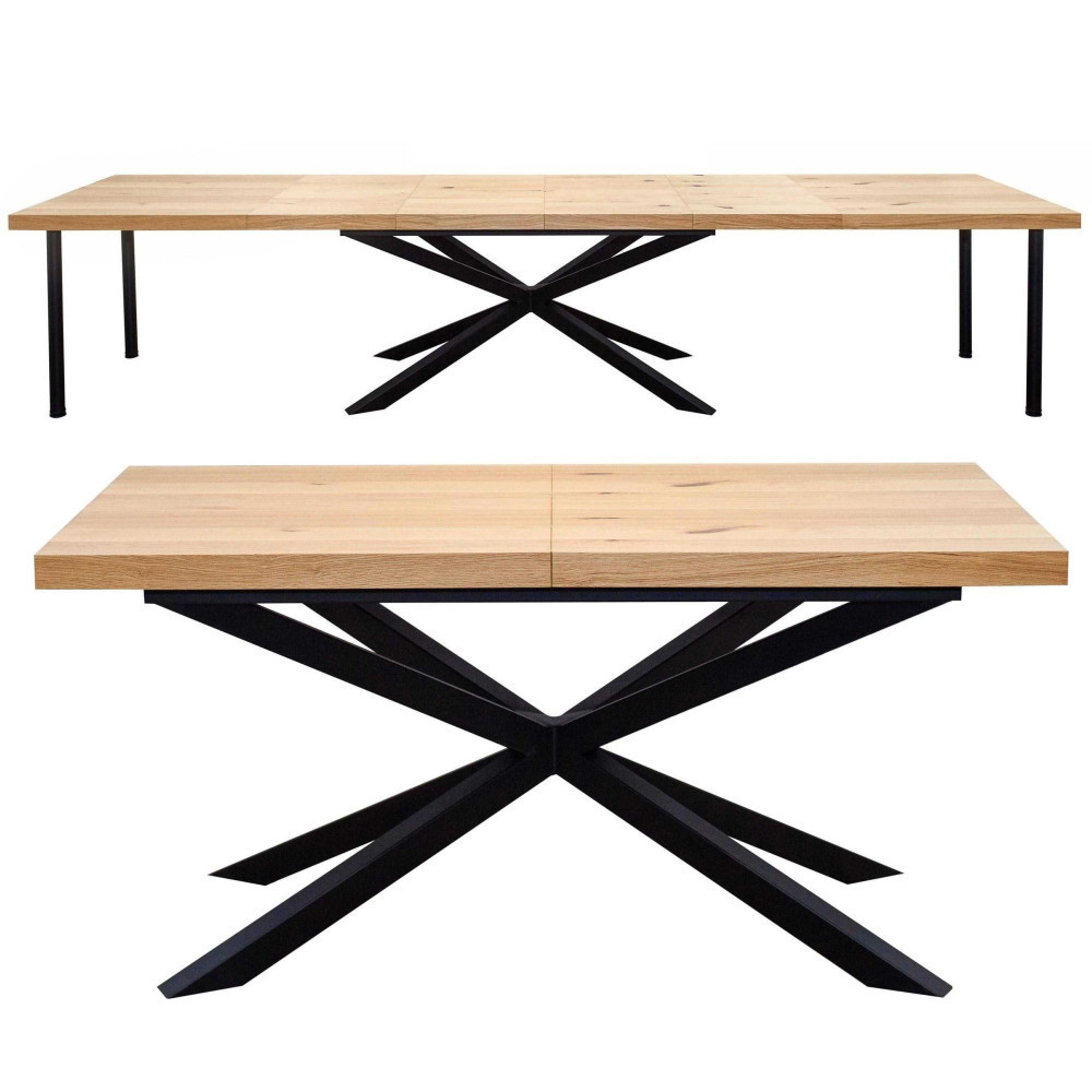 DUŻY ROZKŁADANY STÓŁ PAJĄK XL LOFTOWY S60 Z METALOWYMI NOGAMI